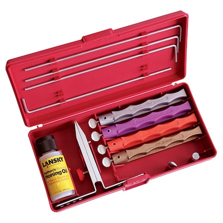 Lansky Sharpeners Diamond Deluxe 4Stone Knife Sharpener Kit LANLKDMD